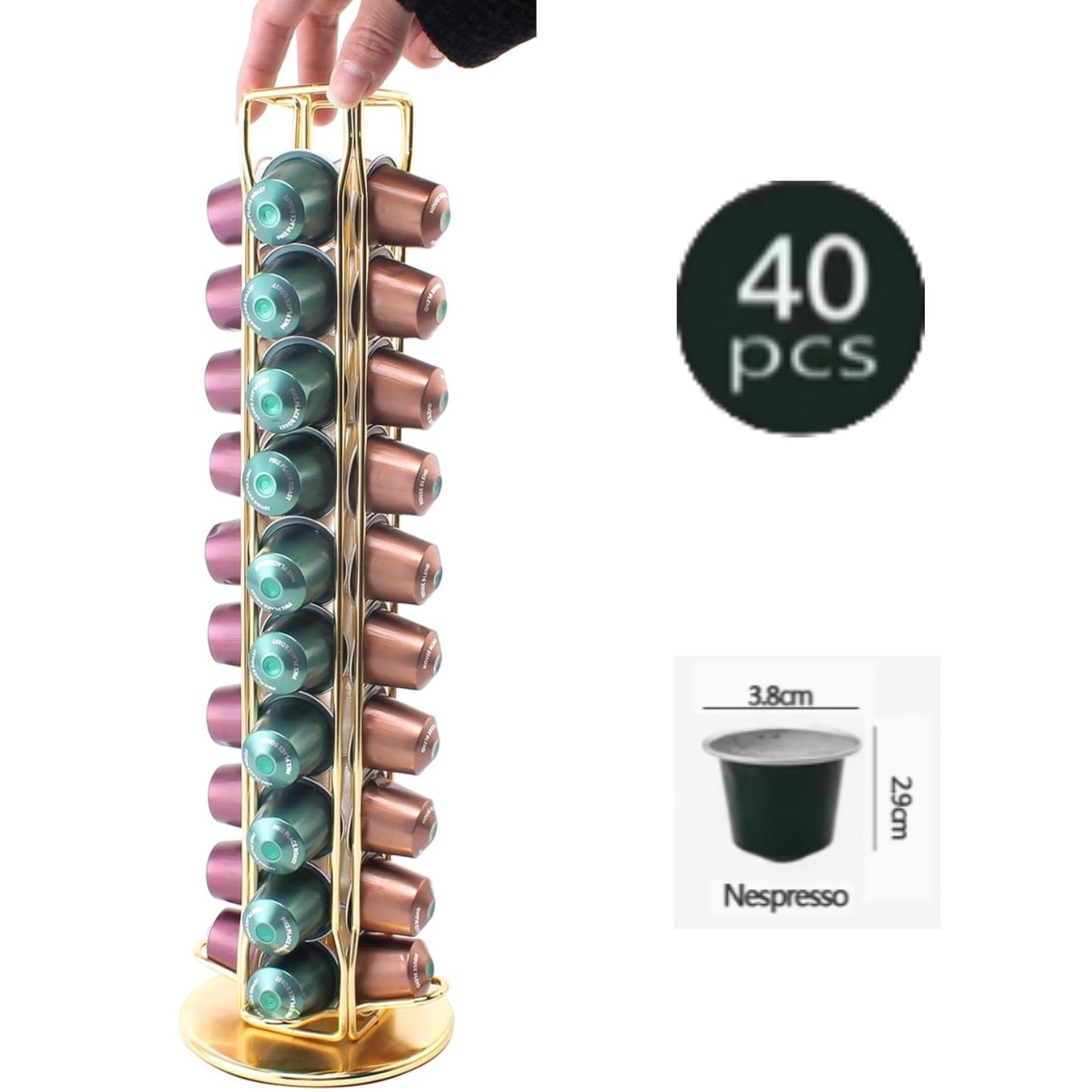 ☕ 360° Drehbarer Kapselhalter – Große Kapazität für Nespresso & Vertuo Kaffeekapseln