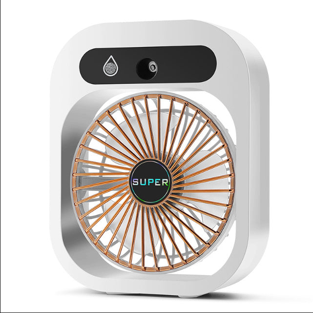 ❄️ 2-in-1 Luftbefeuchter & Tischventilator – Tragbarer USB-Mist-Fan mit 3 Geschwindigkeitsstufen