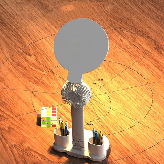 LED Schreibtischlampe mit Uhr, USB-Aufladung & Dimmfunktion – Faltbares Design mit Lüfter & Stifthalter